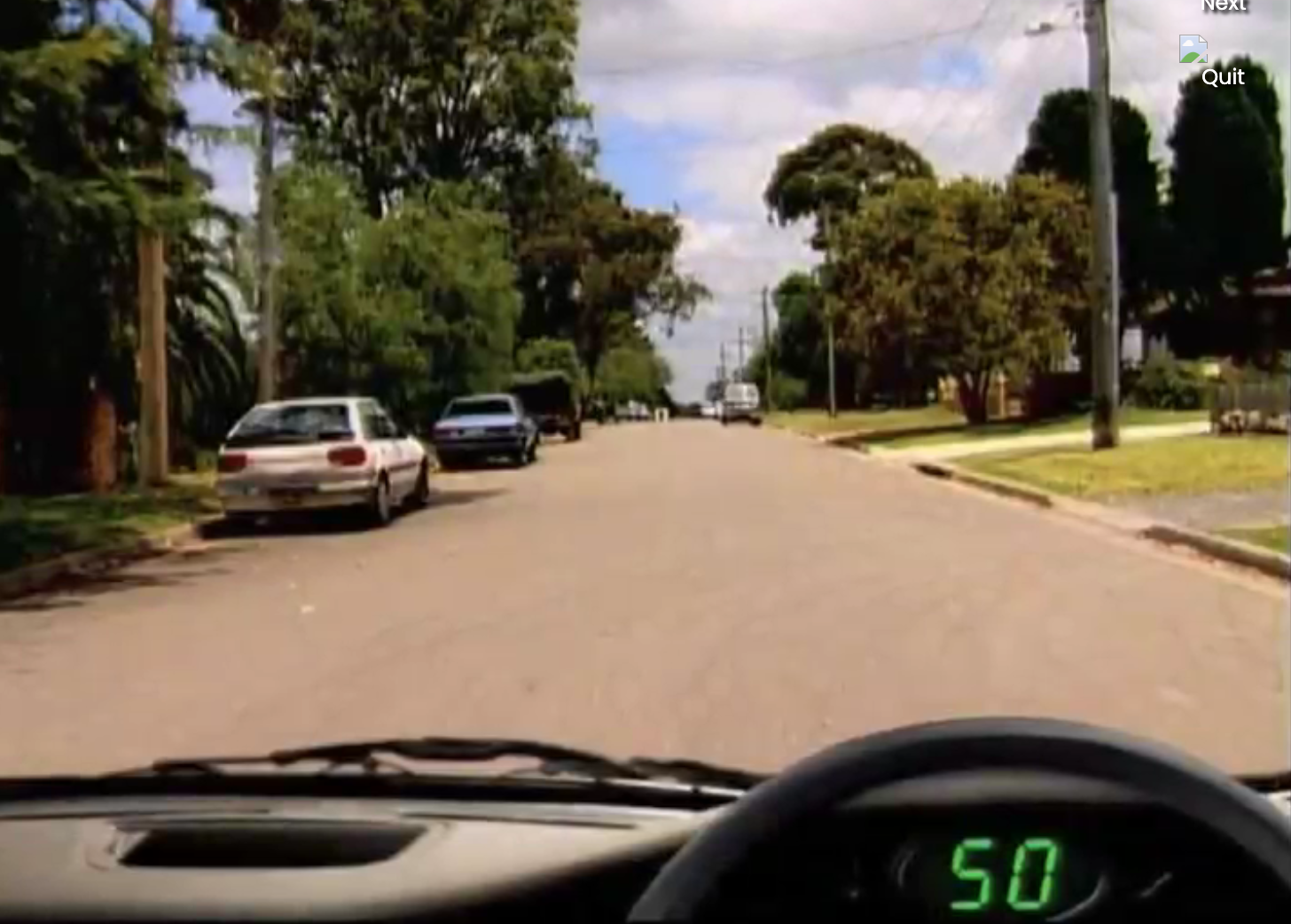 Car leaving the kerb &mdash; hazard perception practice clip 37