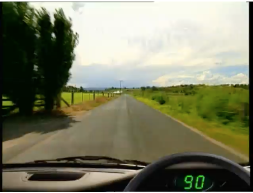 Rural straight, 100 zone &mdash; hazard perception practice clip 40