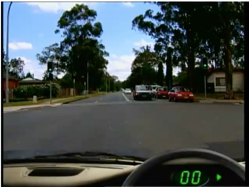 Oncoming queue, turning right &mdash; hazard perception practice clip 44