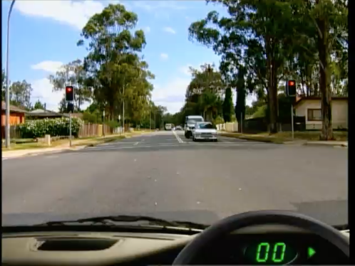 Red signals ahead &mdash; hazard perception practice clip 45