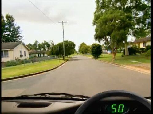 Tree-lined street &mdash; hazard perception practice clip 54